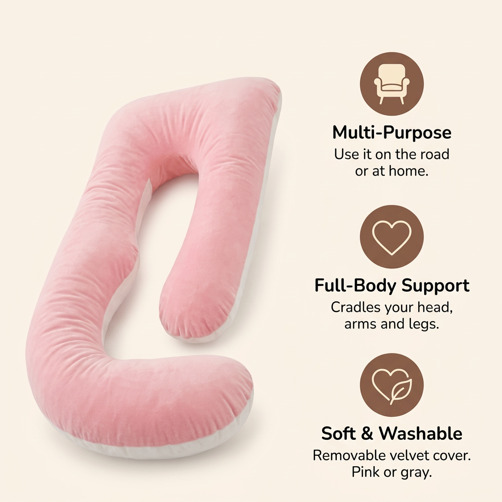Full-Body Travel Pillow for Passenger Seat